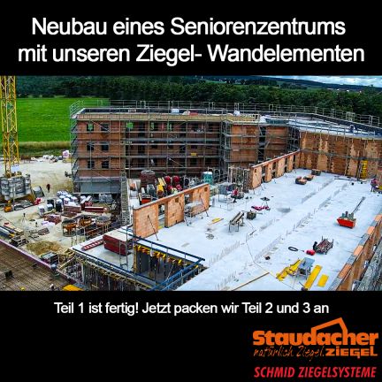 Neubau eines Seniorenzentrums mit unseren Ziegel- Wandelementen